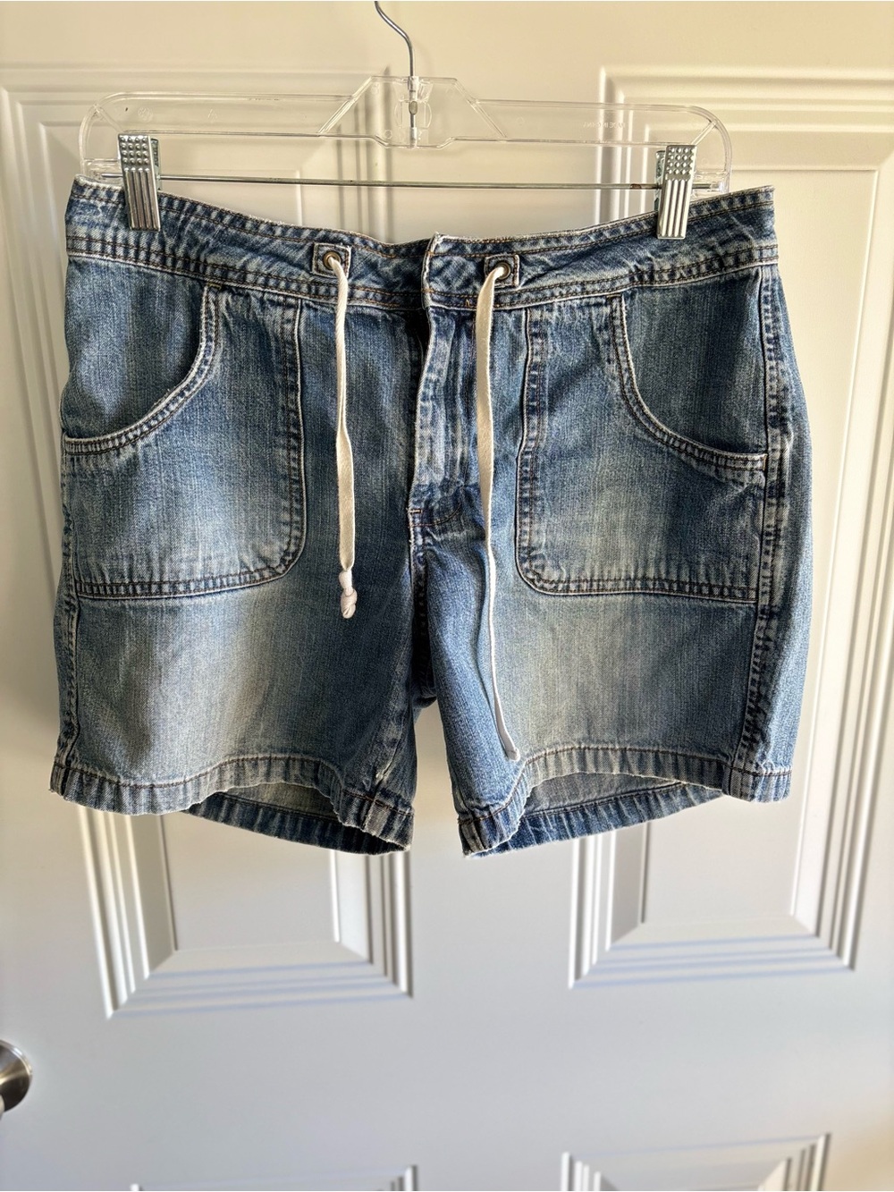 Old Navy Light Blue Denim Drawstring Shorts